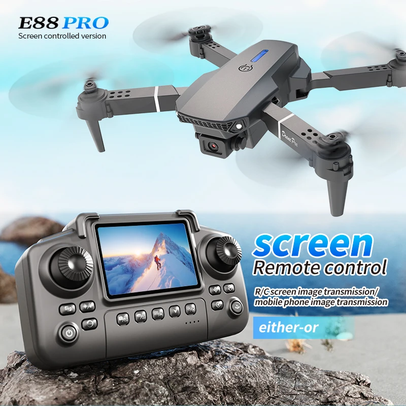 Drone Rc App - プロフェッショナル E88 プロドローン スクリーン付き 8K HD
