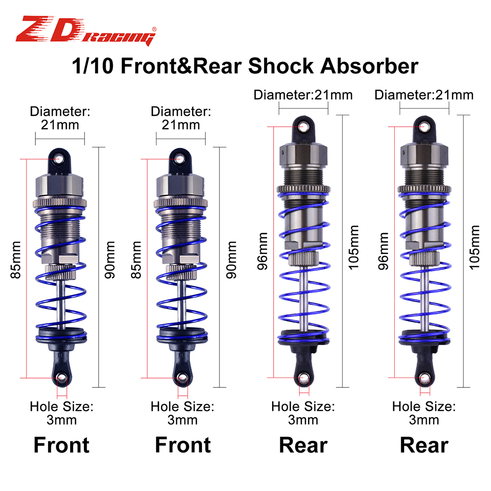 Rc Suspension Arm - 2個入り ZDレーシング 105mm フロントショックアブソーバー ダンパー サスペンション