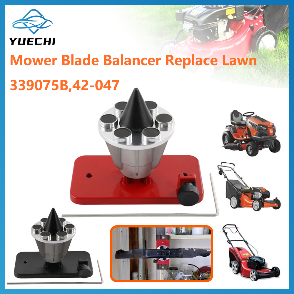 Propeller Balancer Tool - 新しい 42-047 339075B 芝刈り機ブレードバランサー交換芝刈り機芝刈り機用磁気壁マウントブレードバランサー黒赤