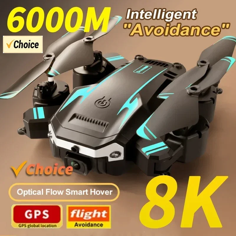 Drone Rc App - G6 proドローン、8Kデュアルカメラ、5G GPS、折りたたみ式、5KM飛行距離、ブラシレスモーター、360度回転機能搭載 ° 障害物回避機能付きRC FPVドローン（写真撮影用）
