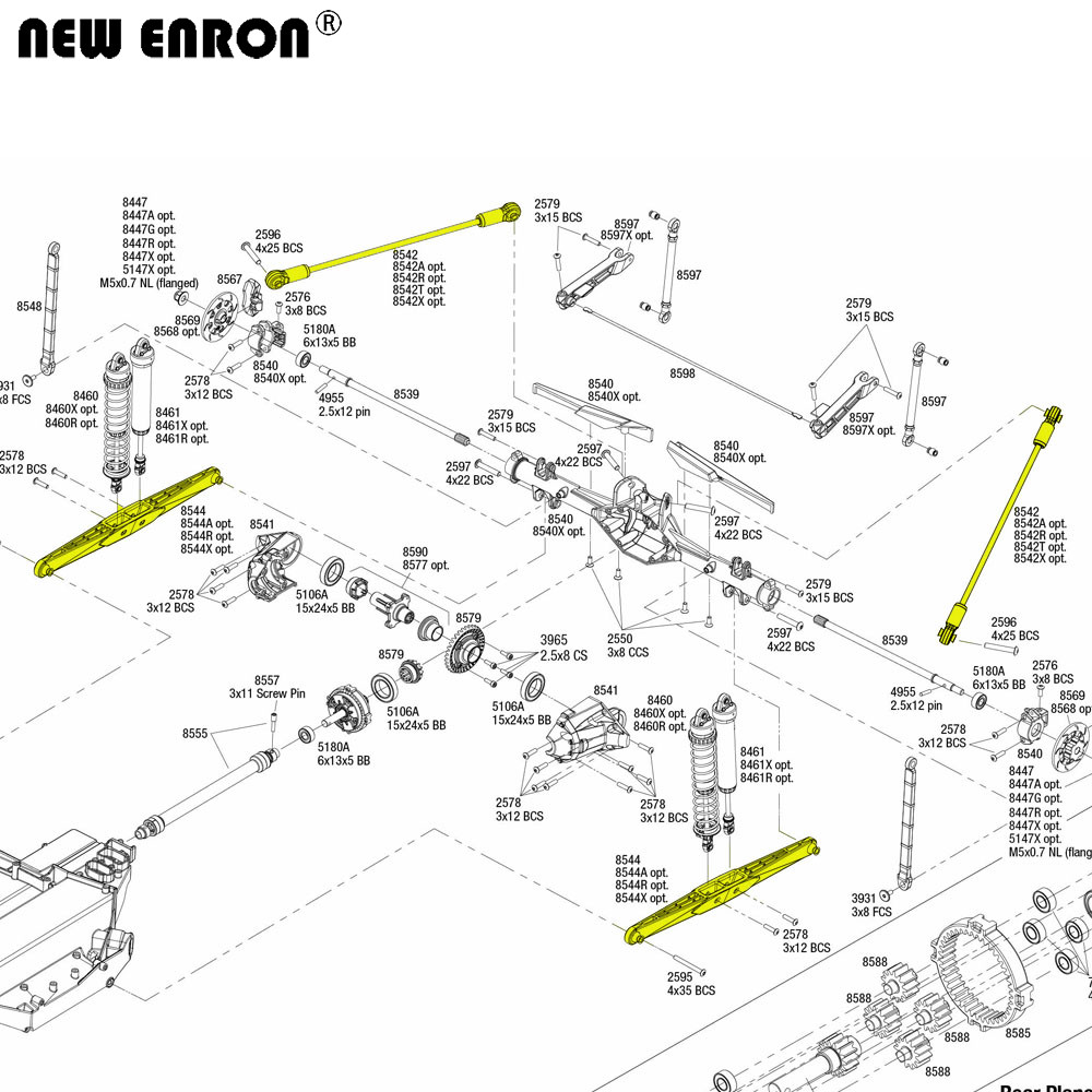 新しい ENRON アルミ合金リアトレーリングアーム 854 - Rc Suspension Arm のレビューと価格