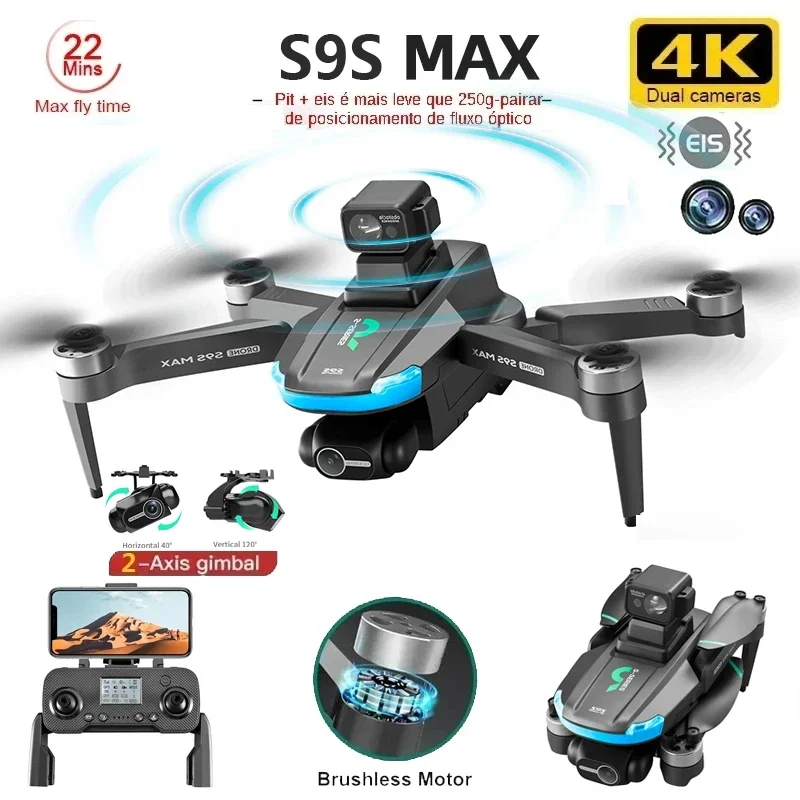 新しい S9S MAX ミニドローン 4K 2 軸 PTZ  - Drone Rc App のレビューと価格